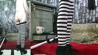 Flogger, Electric Nipple Clamps, Spreader Bar, Sex Machine