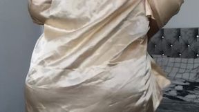 BBW in heels, white lingerie strip tease video