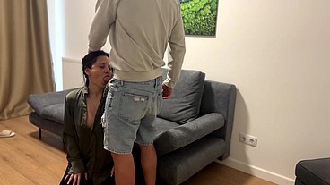 Stepbrother deceive stepsister and fucked her mouth for free