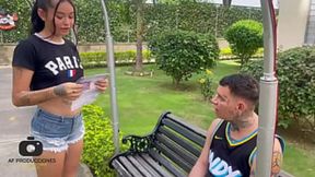 I help a Colombian girl get her bike unstuck as an excuse to get her pussy&#x270C; pounded and fill her anus