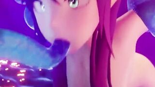 Animated GENSHIN IMPACT Mona Plowed ALL HOLES TOGETHER by Magic double penetration