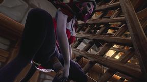 playing with her dildo in church - warcraft porn parody