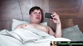 Slutty brunette Sophia Wilde fucks her stepdaddy after he spies on her