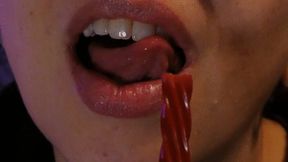 ASMR Sucking and Chewing of Candy Rope