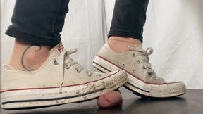 A Shoejob with dirty white sneakers - CBT, Shoejob and some spitting in well worn dirty Converse Chucks - multi - 4k