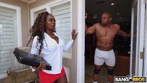 Phat black Vickie Starxxx bounces big booty on BBC