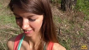 Tall beauty offers gentle anal&#x1F44C; pleasure for rough outdoor sex