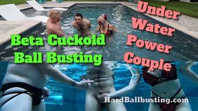 Underwater Power Couple Ball Busting and Humiliating Beta Cuckold KinkySubGirl and Liam Idols