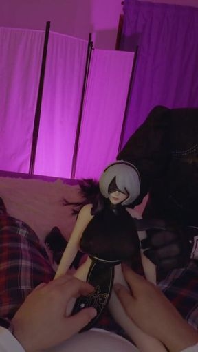 Memorable moment from &quot;NieR: Automata 2B Cosplay. Anime sex-doll NieR 2B from Loribear.Sex and filled her Ass with cum&quot;