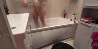 Watching My Stepsister in the Bathroom. What Lovely Big Natural Boobs and Juicy Cunt. Would Insert Her Dick up to the Tonsils.