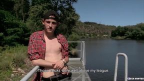 CZECH HUNTER 553 - Tall Twink Doesn't Hesitate To Parade His Huge Dong Around When He Gets Offered M