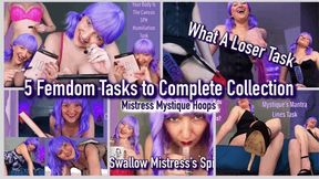 5 Femdom Tasks to Complete Collection - Female Domination Submissive Humiliation with Mistress Mystique - MP4