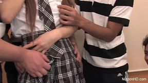 Japanese girl seduces her classmates