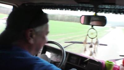 grandpa picks up a hot babe for a good fuck in his trailer