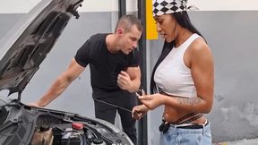 Mechanic Mariana Martix fixes Duncan Saint&#039;s car and loads him up with sex