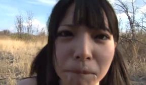 Naughty Asian amateur babe sucks a BBC