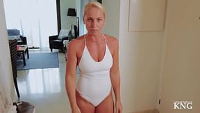 Blonde Bimbo Neighbor Seduces Boy Next Door's Raw Talent