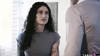 Dads friend found punk 19 year old Lydia Ebony on an escort site and confronted her