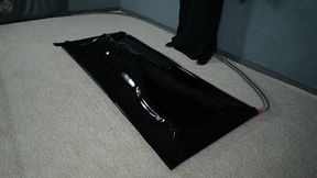 Magic ritual or waxing on a black vacuum bed