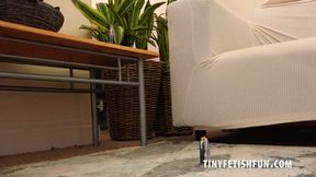 TFF1722 - Brunette Giantess Roxee Coture Discovers a a gathering of Tiny guys on her lounge floor - 4K UHD MP4