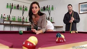 Young chick Gia DiMarco is cheating on her sugar daddy in the public glory hole toilet