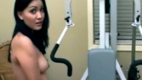 Alluring petite brown-haired beauty performs a sultry cocksucking act on diminutive male member