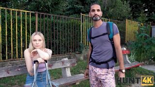 HUNT4K. Pickup artist wants nothing from man but his girlfriend's pussy