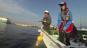 Japanese sailor Sena Sakura gives a blwojob and gets fucked on a fishing boat