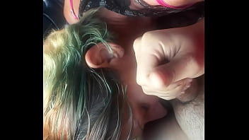 Street prostitute sucks sick bareback cum in her mouth
