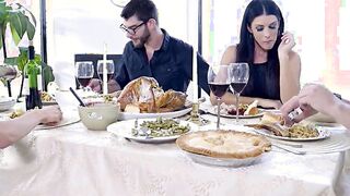 Mom Fucks Step Son  Eats Teen Creampie For Thanksgiving Treat