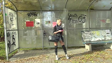 Sexy blonde Katy Rose waiting for bus but she gets unexpected proposal. She agree so lets to watch how Kate Rose fuck