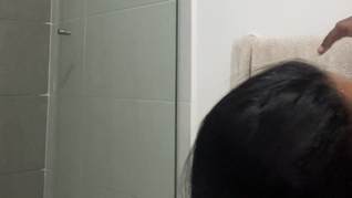 Blowjob to the huge BBC in the public bathroom -amateur couple- nysdel