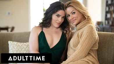 Lesbian Penpals Meet Up For Intense First Fuck!