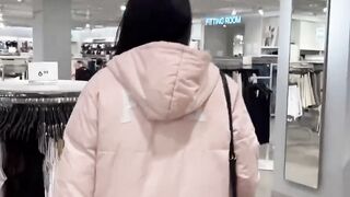 Shopping at HM with Kaira Nisha - Fitting room orgasm and outdoor flashing