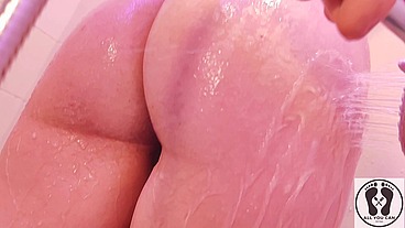FULL SHOWER SCENE OILED BODY FETISH WAM MILK POURING OVER ME