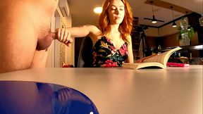 Redhead Secretary Teases Cock&#x1F32D;, Engages In Hot Mutual Masturbation With Balls Massage