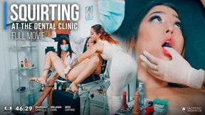 SQUIRTING AT THE DENTAL CLINIC (4k) deep pussy inspection to a cute innocent girl tied up to a medical chair by doctoress and nurse