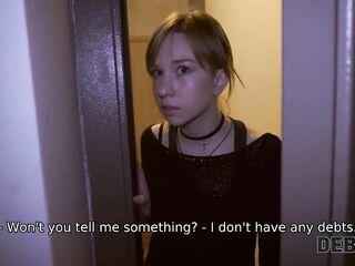 DEBT4k. Silly beauty has to satisfy raunchy needs of hung debt collector