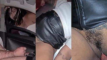 Batendo uma punheta pra um desconhecido pela janela do carro