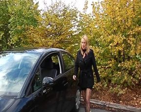 French Slut Deepthroating Before Getting Strapon Fucked