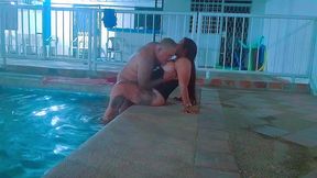 amateur sex in public pool. pool cleaner fucks boss s busty wife, the chubby slut sucks cock and they end up fucking outdoors, homemade video