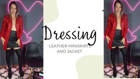 dressing leather miniskirt boots and jacket