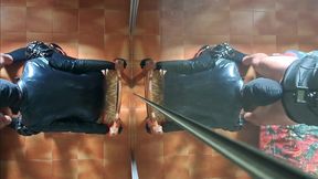 milf chairtied, throatfucked with ring gag and throatpie