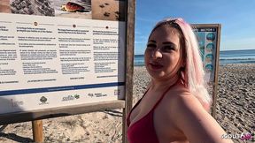 risky public amateur anal sex with german girl maria gail by stranger outside at the beach