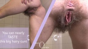 Big Very Hairy Pussy POV in Bathroom