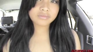 Shy 18 year old Angelique offer a Back Seat Bj