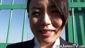 Japanese teen voyeur vibrator pussy play after school