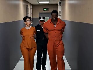 Nerdy girl gets stuffed full of fat cock in prison