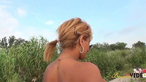 Milf Beurette Loves to Show off Outdoors!