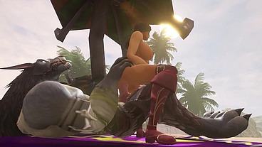 Sex with a Werewolf at the beach - Warcraft Porn Parody
